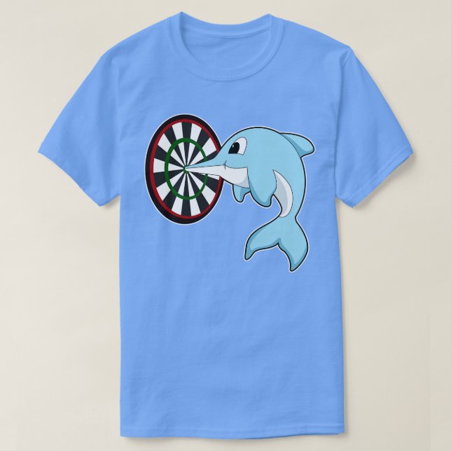 Delfiner vid mörka punkter med Dartboard T Shirt (Design framsida)