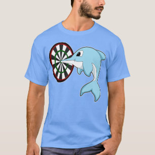 Delfiner vid mörka punkter med Dartboard T Shirt
