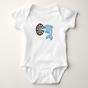 Delfiner vid mörka punkter med Dartboard T Shirt