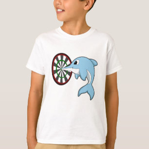 Delfiner vid mörka punkter med Dartboard T Shirt