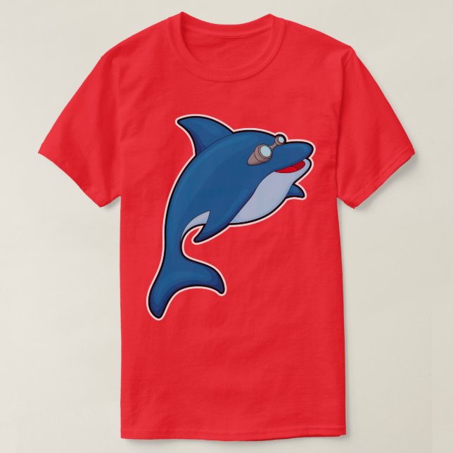Delfiner vid simning med simmande godis 3 t shirt (Design framsida)