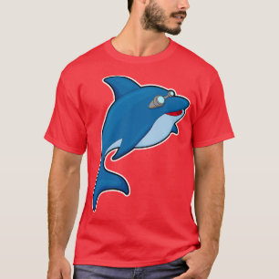 Delfiner vid simning med simmande godis 3 t shirt