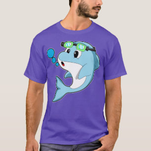 Delfiner vid simning med Swimming goggel 1 T Shirt