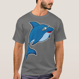 Delfiner vid simning med Swimming goggel 1 T Shirt