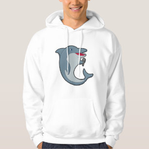 Delfiner vid singel med mikrofon hoodie