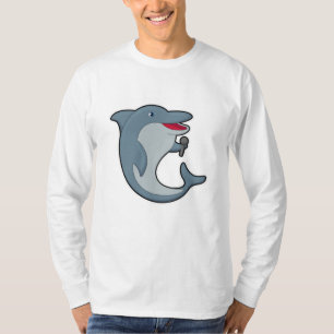 Delfiner vid singel med mikrofon t shirt