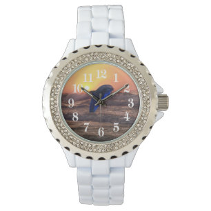 Delfiner vid solnedgång armbandsur