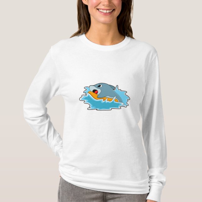Delfiner vid ytbeläggning med ytskikt t shirt (Framsida)