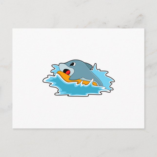 Delfiner vid ytbeläggning med ytskikt vykort (Framsida)