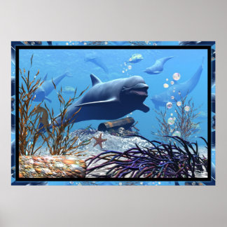 Delfinerna och Treasure Chest Poster