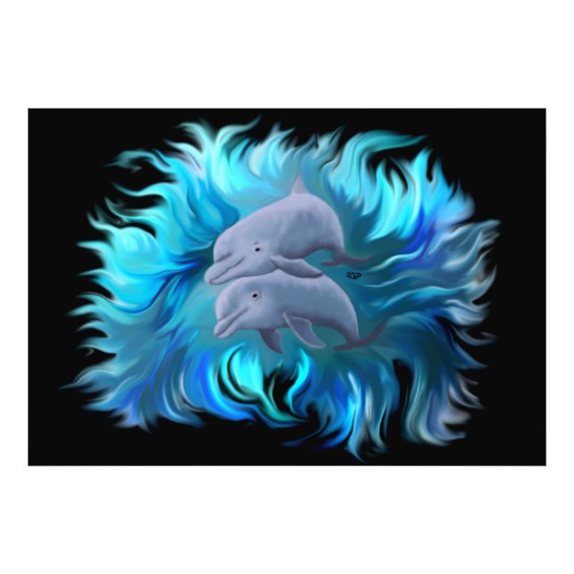 Delfinernas par fototryck (Framsidan)