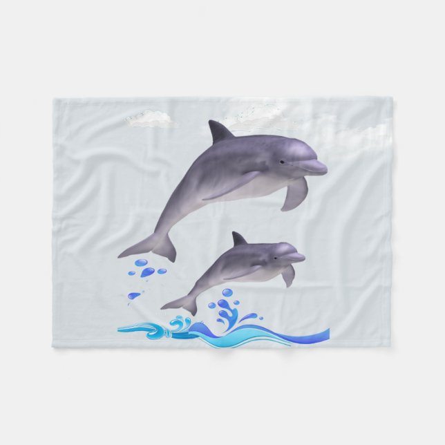 Delfiners kärlek fleecefilt (Framsidan (Horisontell))