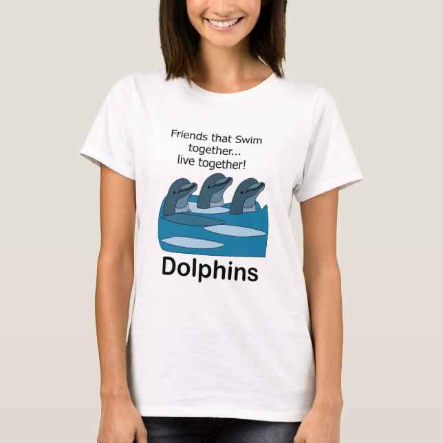 Delfiners marina däggdjurs vänskap  t shirt (Framsida)