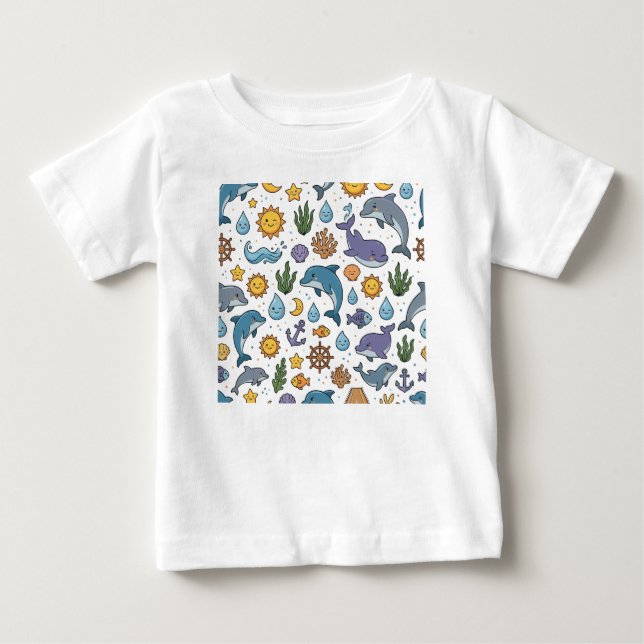 delfiners mönster t shirt (Framsida)