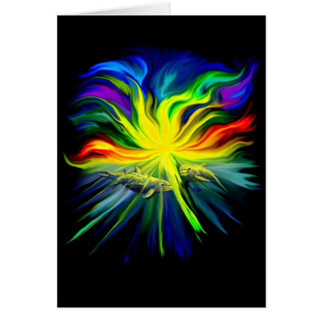 Delfinfamilie im Sonnenschein Hälsningskort (Framsidan)