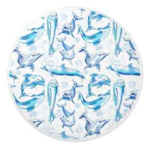 delfinfisk, sömlös, delfiner, mönster, delfiner knopp