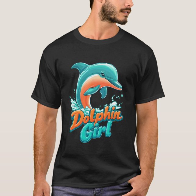 Delfinflicka Florida Souvenir Miami Beach Present  T Shirt (Framsida)
