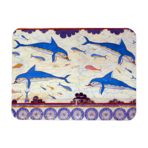 DelfinFresco från den Minoan slotten av Knossos Magnet