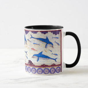 DelfinFresco från den Minoan slotten av Knossos Mugg