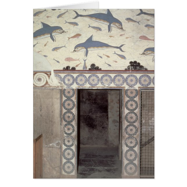Delfinfrescoesna i drottning badrum hälsningskort (Framsidan)