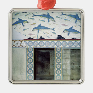 Delfinfrescoesna i drottning badrum julgransprydnad metall