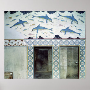 Delfinfrescoesna i drottning badrum poster