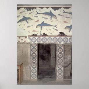 Delfinfrescoesna i drottning badrum poster