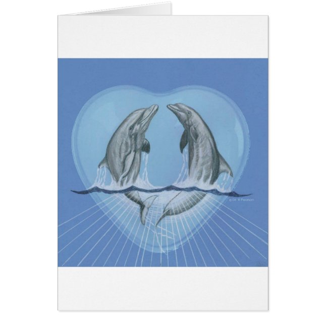 Delfinhjärta Hälsningskort (Framsidan)