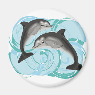 Delfinillustration Magnet