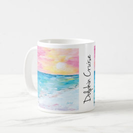 Delfinkryssning Solnedgångsmålning av Just Dahl Mu Kaffemugg