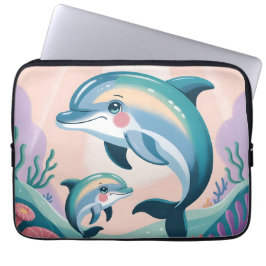 Delfinmamma och unge laptop fodral