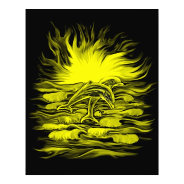 Delfinpar i Sunshine Fototryck (Framsidan)