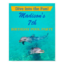 Delfinpoolparty välkomstskylt - Födelsedagsdekorat