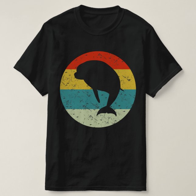 Delfinretro vintage silhouette 70s t shirt (Design framsida)