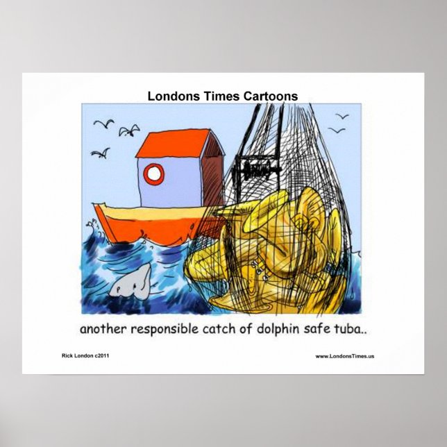 Delfinsäkra Tuba Roliga Affischer (Framsidan)