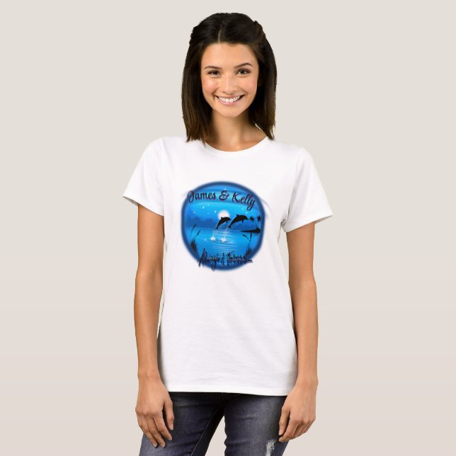 Delfinscen för Airbrush personlig T-Shirt (Hel framsida)