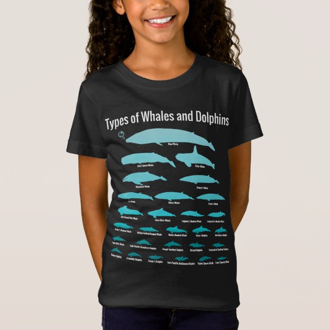 Delfinskgåva till flicka | Skölddesign T Shirt (Framsida)