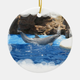 Delfintrickprydnad Julgransprydnad Keramik