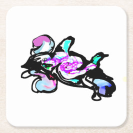 Delfinvåg kul underlägg papper kvadrat