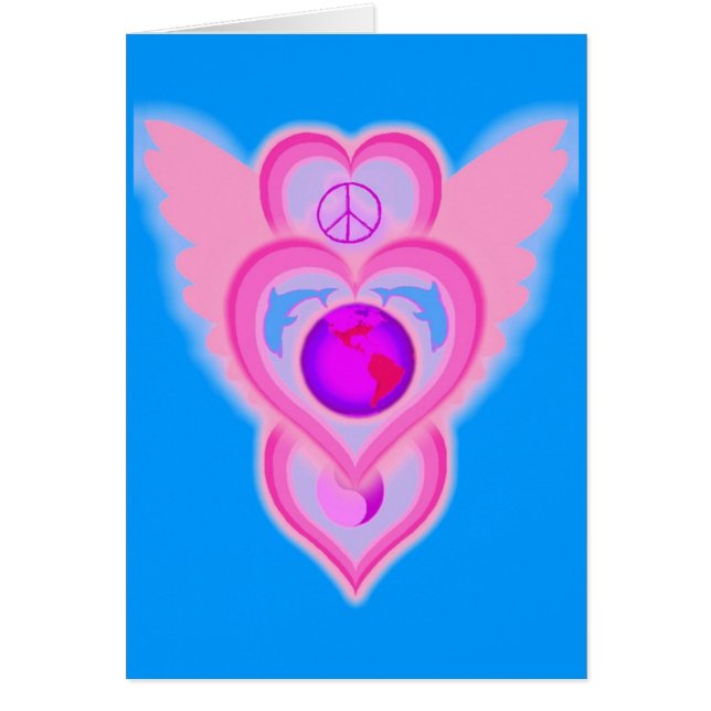 delfinvingar av kärlek i dag hälsningskort (Framsidan)