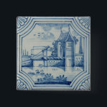 Delft belägger med tegel visning en drawbridge knapp<br><div class="desc">Avbilda: 56463 Delft belägger med tegel visning en drawbridge över en kanal,  det 19th århundradet. Holländare skolar,  (det 19th århundradet). Privat samling,  den Stapleton samlingen.  Konst konst.</div>