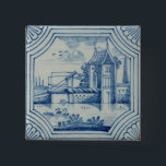 Delft belägger med tegel visning en drawbridge knapp<br><div class="desc">Avbilda: 56463 Delft belägger med tegel visning en drawbridge över en kanal,  det 19th århundradet. Holländare skolar,  (det 19th århundradet). Privat samling,  den Stapleton samlingen.  Konst konst.</div>