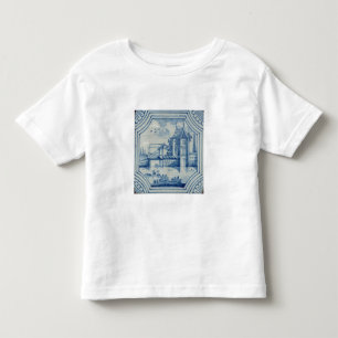Delft belägger med tegel visning en drawbridge t shirt