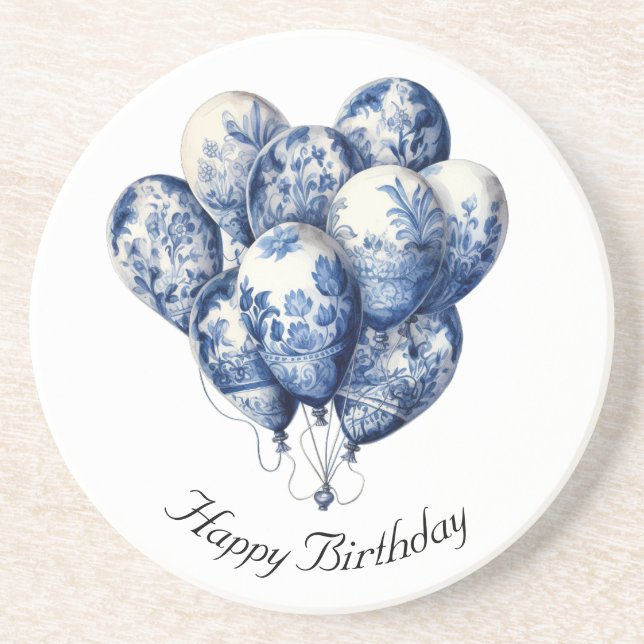 Delft Blå Ballonger, anpassningsbara  Underlägg (Framsidan)