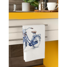 Delft Blå Cykel Blommig Stuga Charm