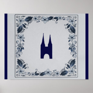 Delft blå Östra Grind i Delft Poster