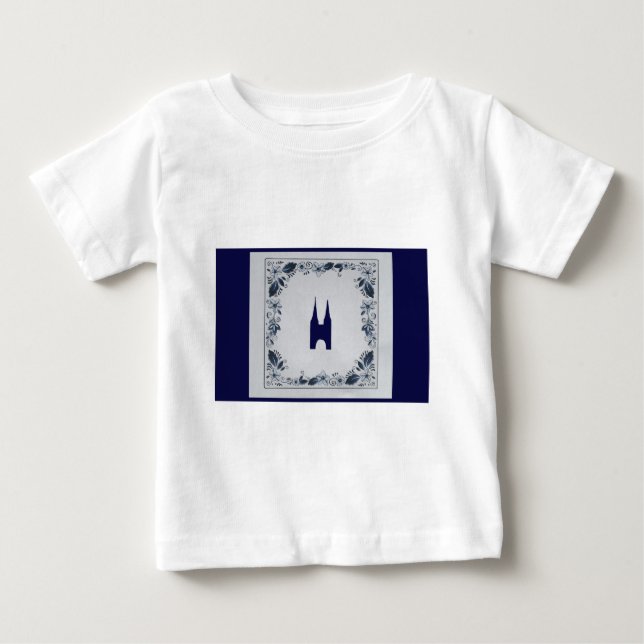 Delft blå Östra Grind i Delft Tee Shirt (Framsida)