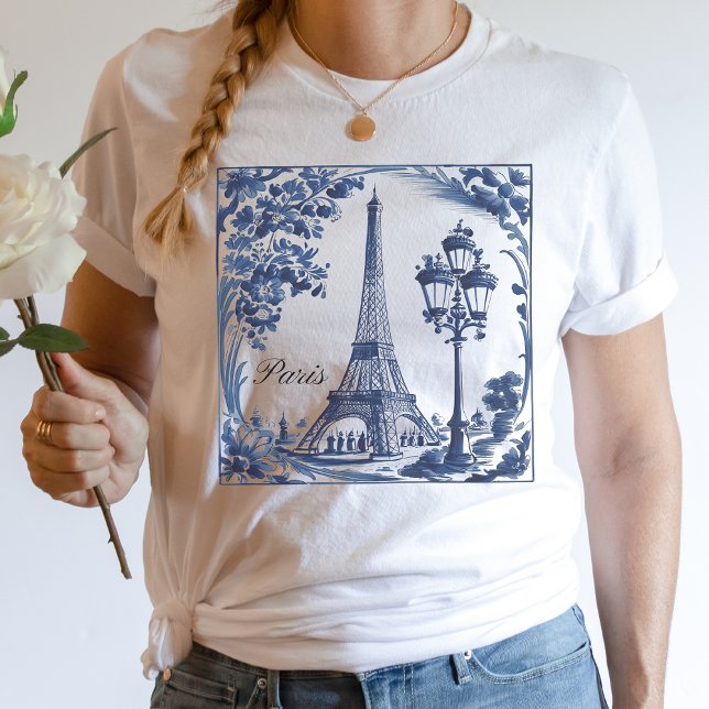Delft Blå Paris Eiffeltornet T Shirt (Skapare uppladdad)