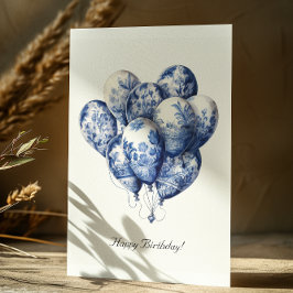 Delft Blåa Ballonger, Grattis på födelsedagen Vykort