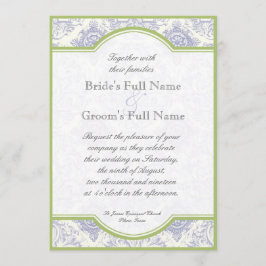 Delft blått Toile Quatrefoil - bröllopinbjudan Inbjudningar